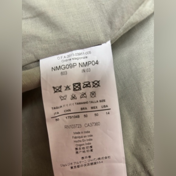 Vintage Armani Collezioni Gray Lambskin Leather and Flax Cropped Moto Jacket 14 - Picture 9 of 13